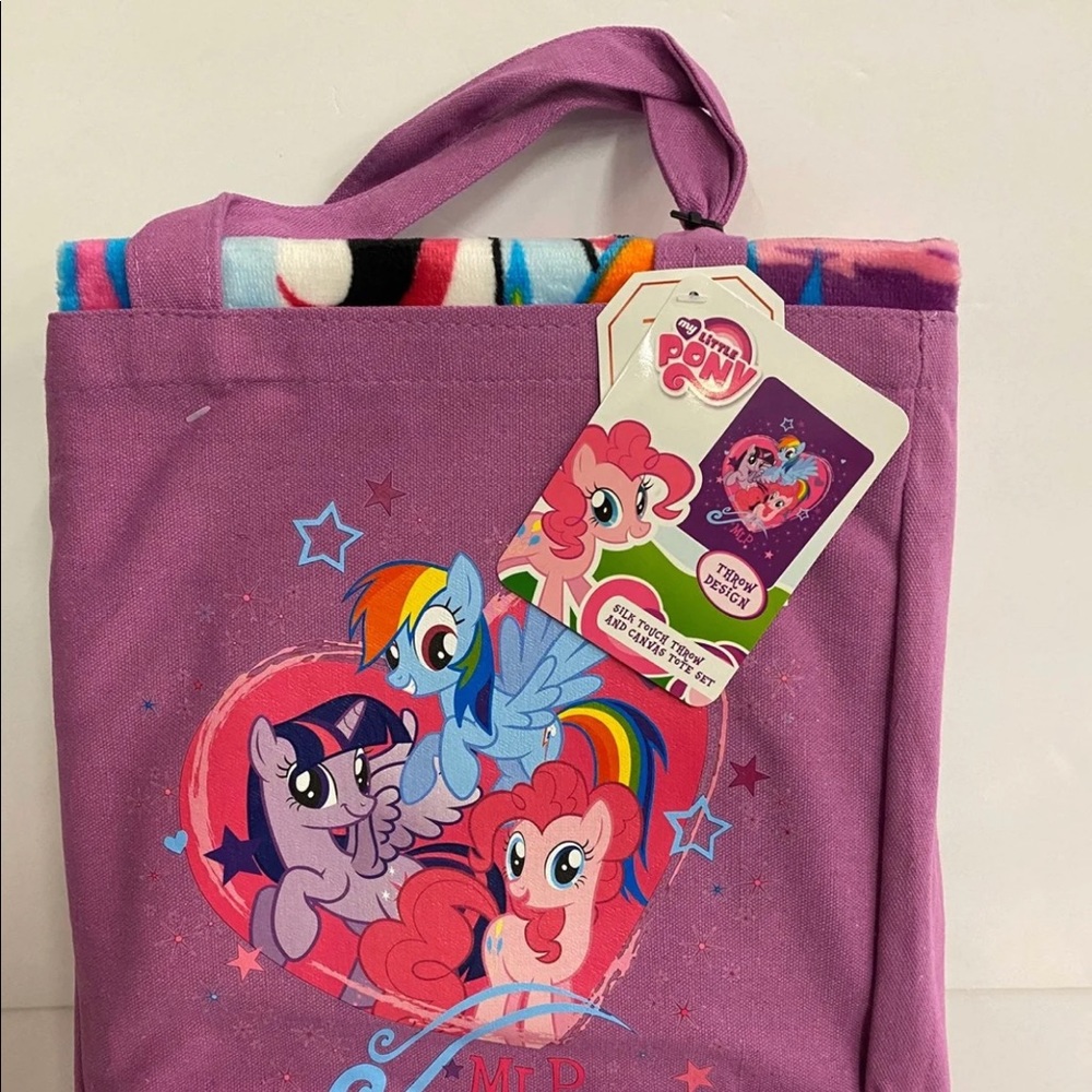 My little pony silk touch Throw and cavas tote set
